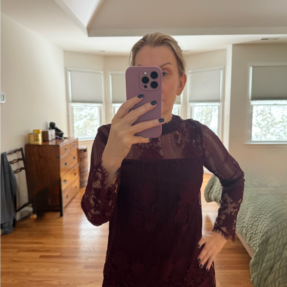 Altar'd State burgundy Lace Blouse